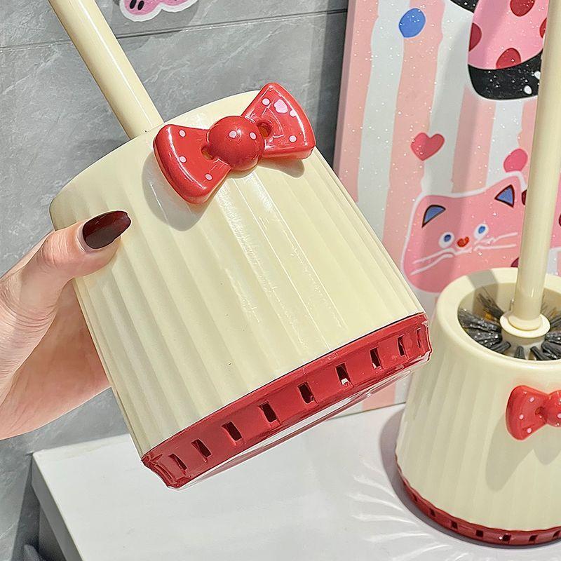 Bow Household Toilet Brush Long Handle Base Dead Corner Set Toilet Brush Bathroom Cleaning Wall Mounted Artifact