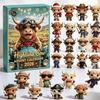 2026 3D Highland Cow Advent Calendar Highland Cow Gifts 24 Days Christmas Countdown Calendar Mini Scottish Cow Toy For Cow Lover