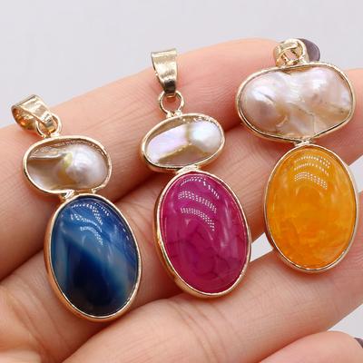 1Pc Unique Natural Stone Agate Pendant, Bohemian Irregular Women Charms for DIY Necklace Earrings Decoration Accessories, Carnival Jewellery Making