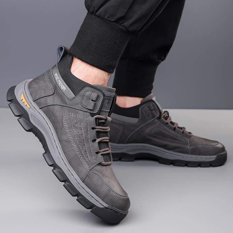 Fashion Fur Lined Ankle High Top Boots Warm Anti Slip Outdoor Snow Shoes for Men Classic Lace Up Boots New Men's Winter Thermal Boots