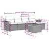 6-teiliges Gartensofa-Set mit Kissen Schwarzes Poly-Rattan