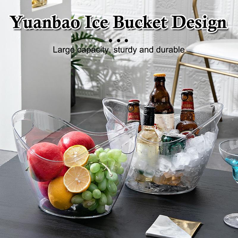 4L/8L Plastic Ice Bucket For Drinks And Parties Perfect For Wine Champagne Mimosa Cocktail Bar Outdoor Picnic Fruit Storage Bask