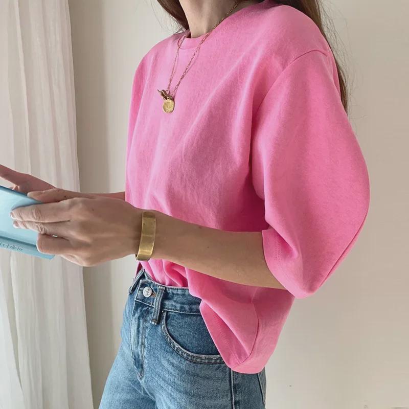 Korean Dongdaemun INS Style Casual Bubble Sleeve T-Shirt for Women