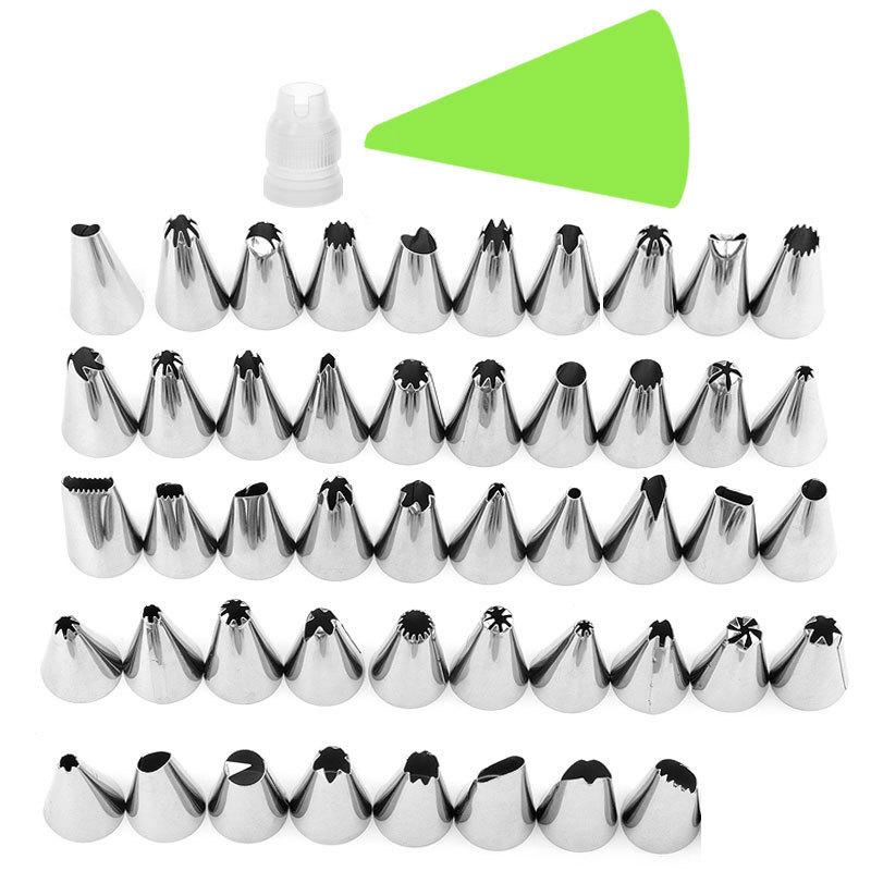 48-Piece Stainless Steel Pastry Bag Tip Set for Cake and Puff Decorating