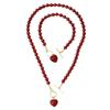 2 Pieces Of Women's Creative Pearl Love Necklace With Bracelet Zircon Set For Weddings, Banquets, Parties, Festivals, Gifts8162