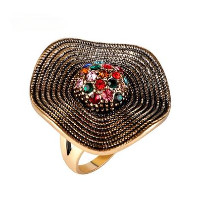 Inel Boho pentru femei Inele de flori de cristal strălucitor vintage, petrecere de nuntă, inel de cocktail, bijuterii, cadou, accesorii casual