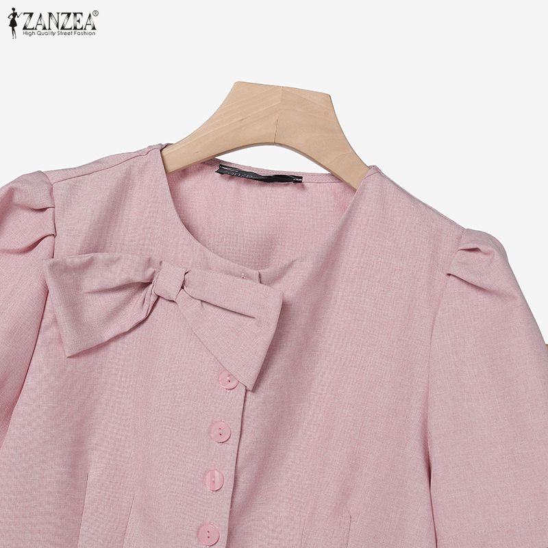 ZANZEA Women Short Sleeve Blouse and Skirts Casual Two Piece Suit Sets