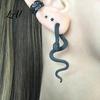 Gothic Punk Ear Accessories 1 Pair Vintage Snake Earrings Retro Front Back Style Animal Earrings Stud Serpent Halloween Statement Jewelry for