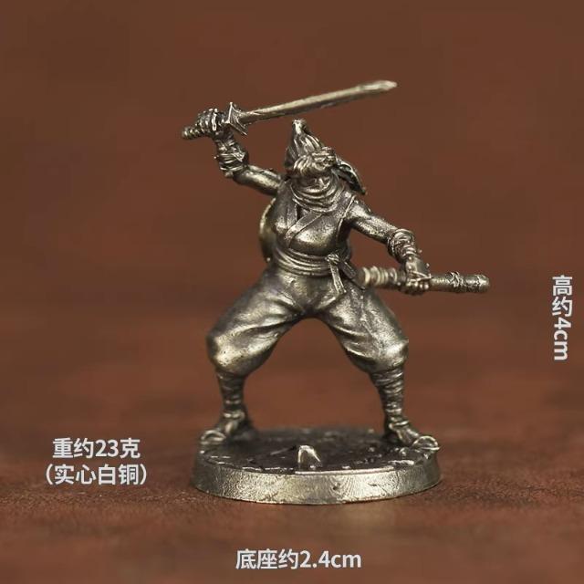 New Metal Chess Piece Samurai Ninja Ancient Soldier Model Toy Desktop Game Gift Display Piece Static Figure Collectible Model