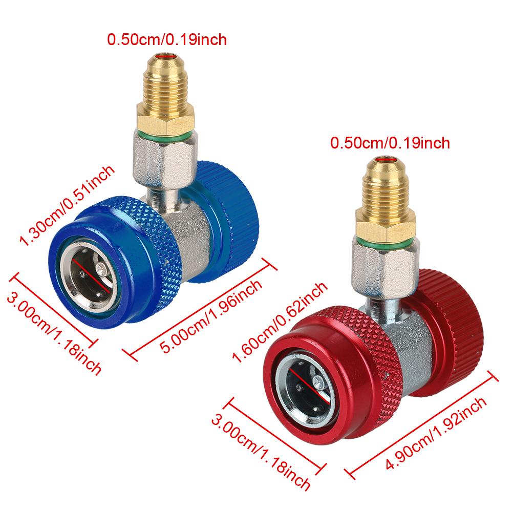 Adjustable Auto Repair Tools 2Pcs R134A High Low Car Air Conditioner Fluoride Converter Quick Coupler Connector Adapter