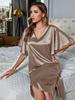 Cross-border Pajamas Women's Summer High-end Ice Silk Sexy Loungewear Short-sleeved Pajamas Women