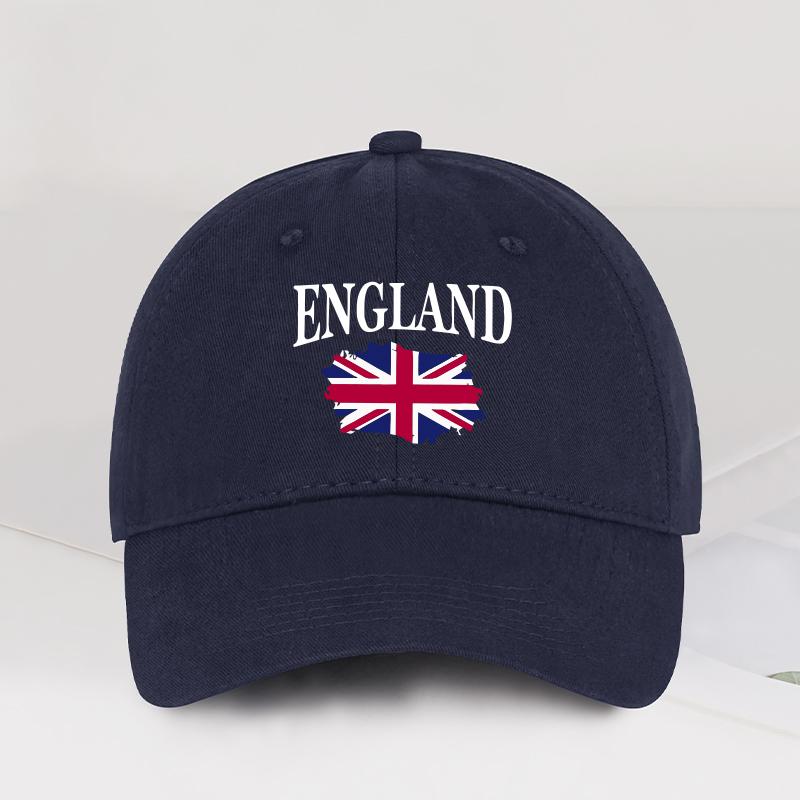 Mlfo England Bedruckte Weiche Baseballkappe Leicht, Atmungsaktiv, Verstellbare Sonnenkappe Trendige Mode Freizeitkappe Unisex blue