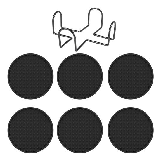 

6 шт. Подставок для напитков с держателем, Защита от ожогов, Прочные, Легкие, Круглые, Нескользящие, Пищевой чистый силикон, Подставка для чашки горячего кофе, Для домашнего использования