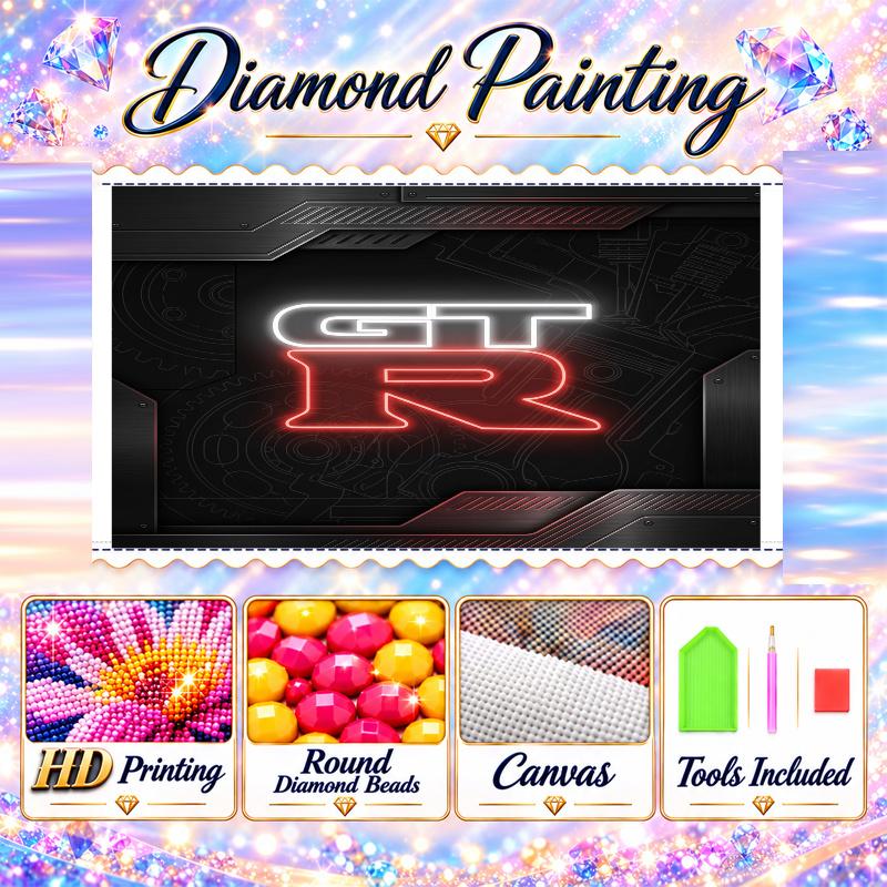 Nissan GT-R Diamond Painting Kit 5D Full Drill DIY Diamantmosaik Wandkunst Heimdekoration