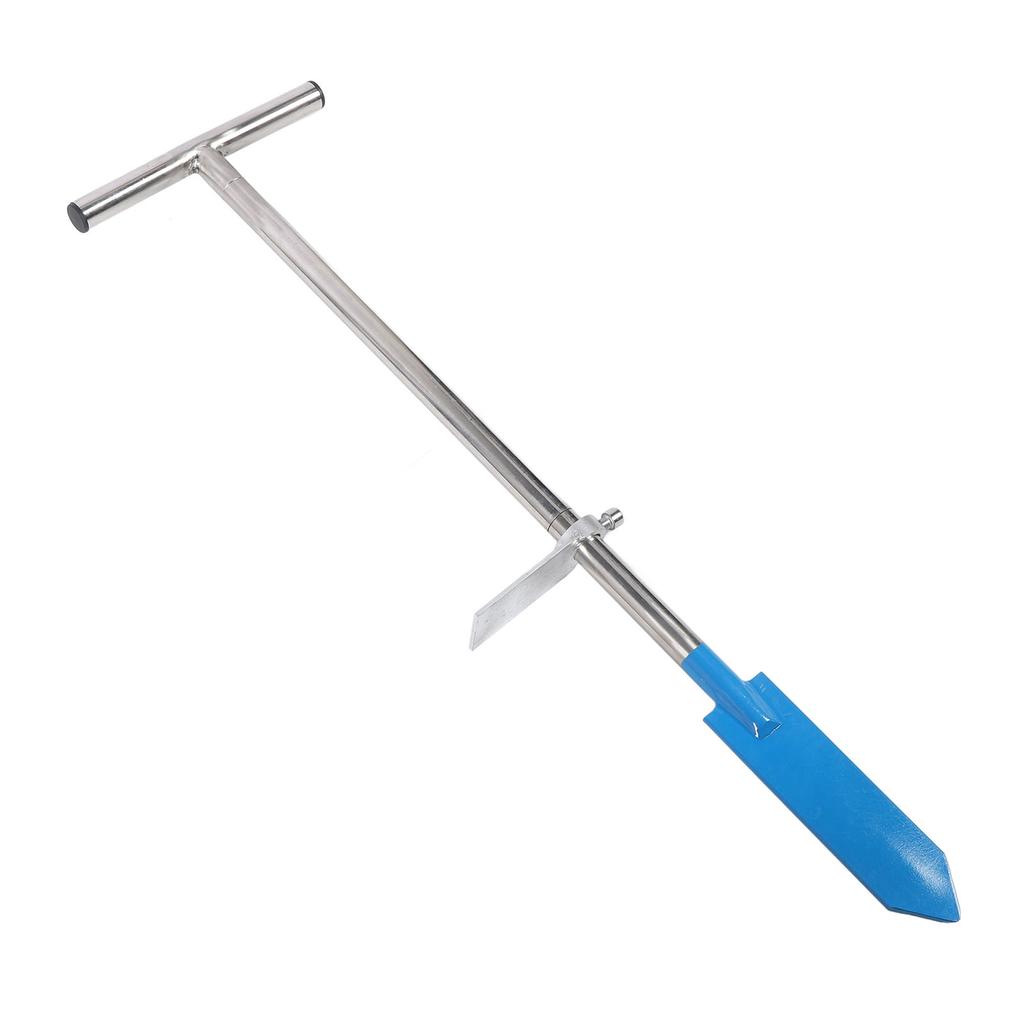 Dibble Transplanting Spade Forestry Tool Stainless Steel T Garden Dibble Planting Bar with Light Coating Wide Applications for Tree Planting