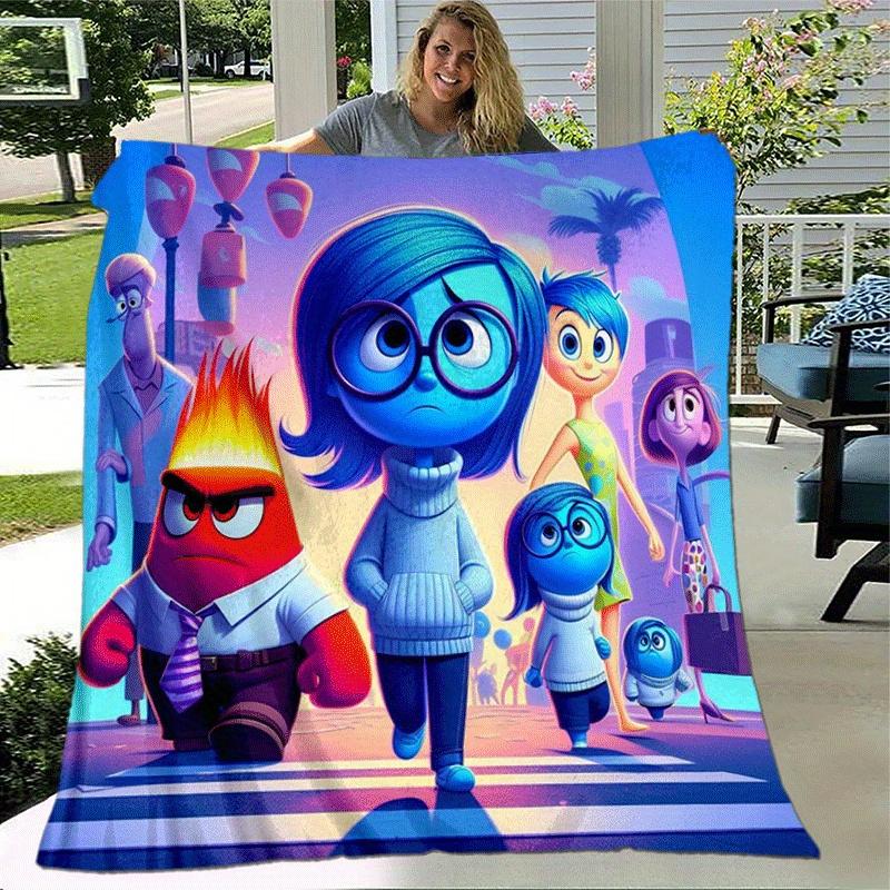 1pc Inside Out Printing Blanket - Soft, All-Season Throw for Living Room, Bedroom,Personalized Gift with Adorable Cartoon Design