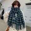 Autumn and Winter Scarves Women's Winter High-end Scarves Thickened and Warm Tonglu Imitation Cashmere Plaid Scarves