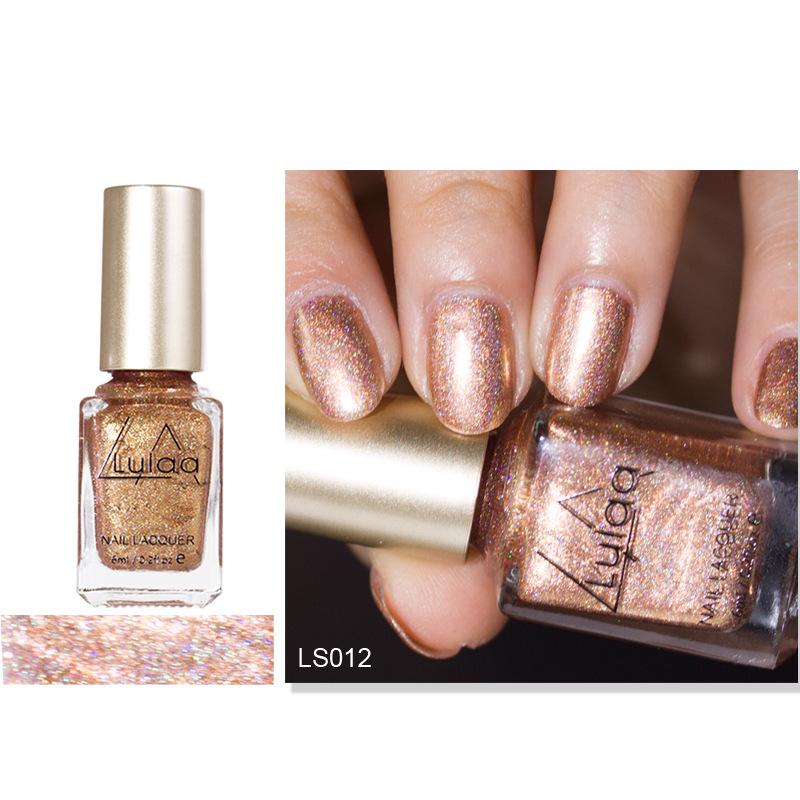 Laser Nail Polish Set Shiny Sequins No-bake Nail Polish Nail Art Supplies