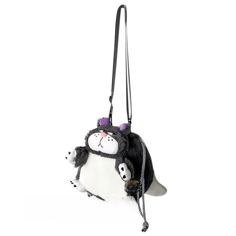 Lucifer Cinderella In Plush Cat Single Shoulder Crossbody Bag Suitable For Kids
