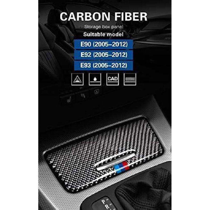 Interior Carbon Fiber Car Storage Box Panel Trim Cover For BMW E90 E92 3 Series