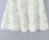 Women's French Style Embroidered Square Neck Lace Top & High Waist Long Skirt Set