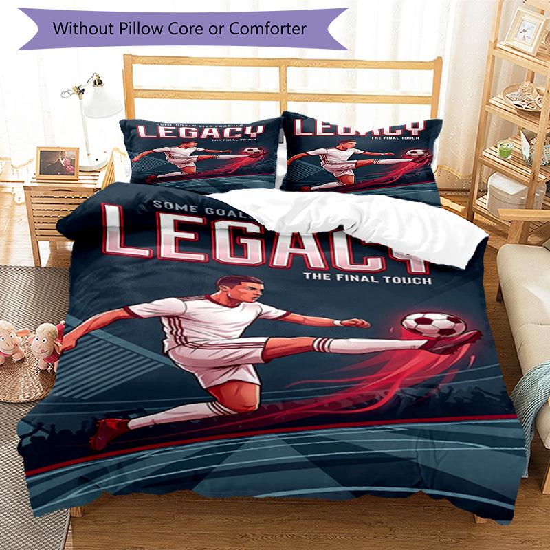 Ronaldo's Cr7 Goal Celebration Bedding Set, Breathable Duvet Cover with Pillowcases, Soft Bed Linen for Bedroom Home Decoration, Perfect Festival Birt