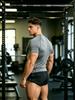 Highly elastic breathable compression fitness short-sleeve, MMA fighting graphic logo sports T-shirt