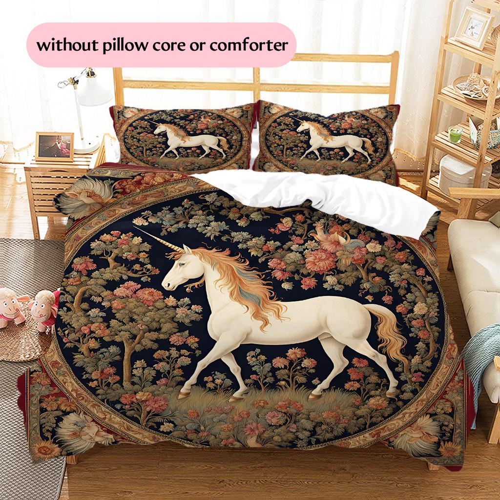 1PC Horse Bedding Quilt Set Quilt Cover Pillowcase Home Decoration Birthday Gift (1 * duvet cover + 15 * pillowcase, without core)
