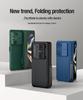 NILLKIN Für Samsung Galaxy Z Fold 5 5G Hülle Ständer Camshield Kickstand 360 Linsen Silikonrahmen Schiebende Kameraabdeckung Rückseite