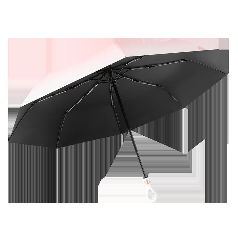 Japan and South Korea 8 bone gradual change automatic flower umbrella thickened vinyl rain folding parasol three fold sun umbrella