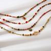 Delicate Jewelry Stainless Steel Mix Color Beads Natural Stones Charms Beaded Bracelet Necklace for Party