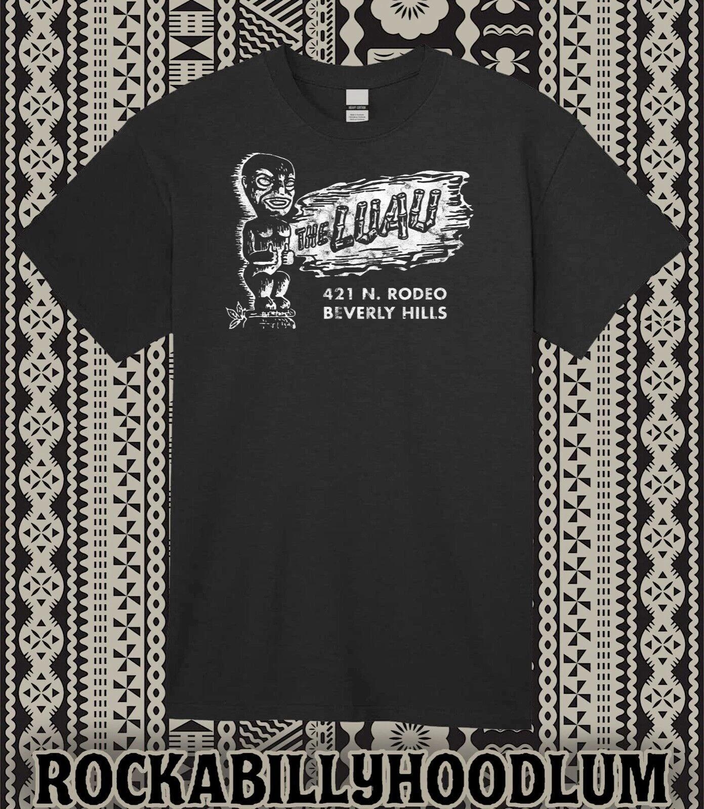 Retro Tiki Art Tee T Shirt Mug Bar Restaurant The Luau Beverly Hills CA Rodeo S