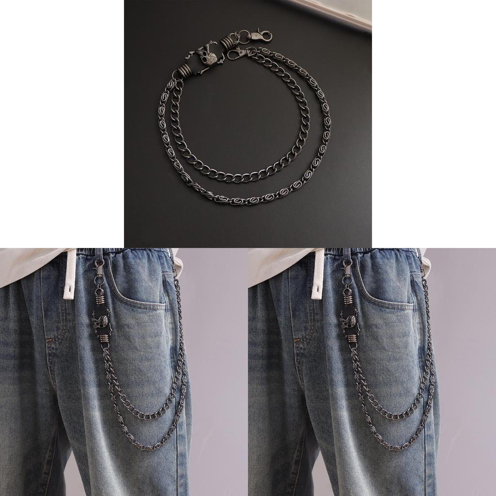 Punk Metal Wallet Chain For Men And Women With Skull Design For Hip Hop Style