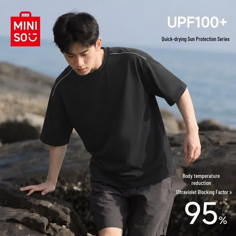 

MINISO Men s Quick-Dry Sun-Protection Short-Sleeve T-Shirt 4XL