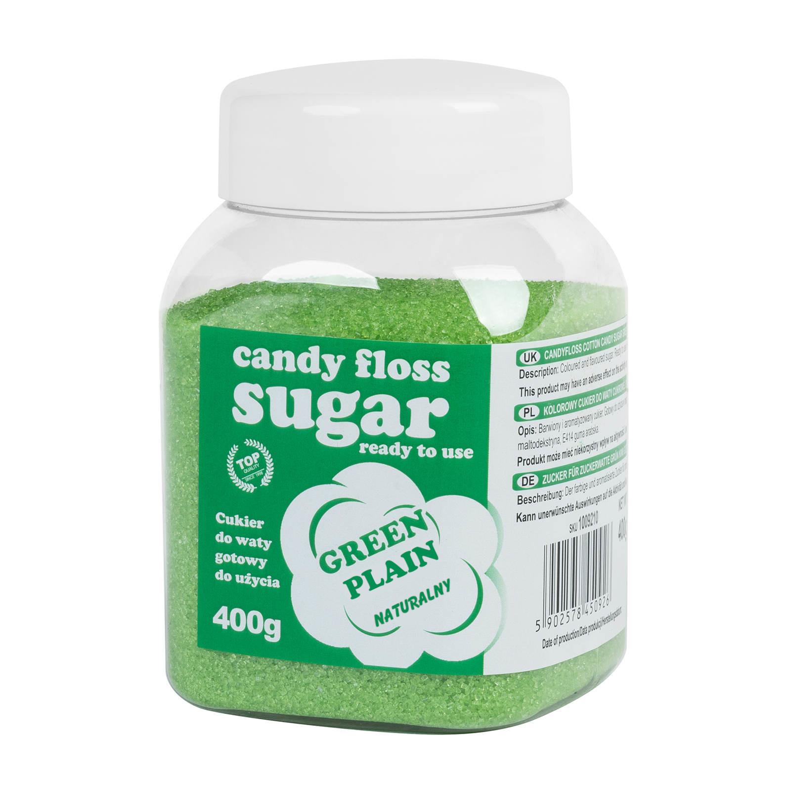 Zucchero filato colorato, verde, aroma naturale, 400g