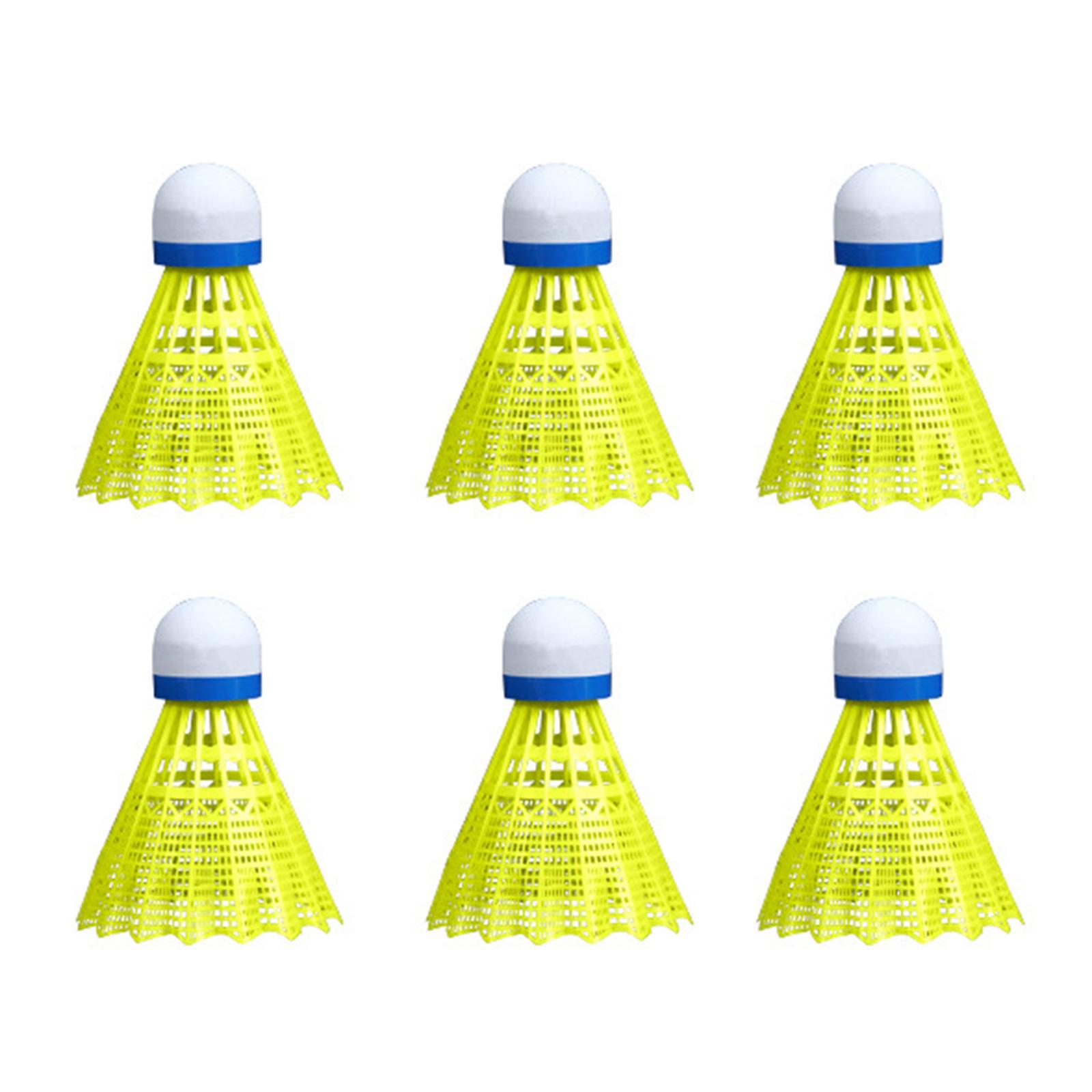 

6pcs Birdie Balls Badminton Balls Replacement with High Stability Nylon Feather Shuttlecocks Professional Shuttlecocks жёлтый