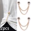 2Pcs Multi-Function Magnetic Clothing Clip With Chain Metal Buttons Clip Clothes Scarf Trouser Legs Cuff Fixing Magnet Pin