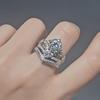 925 Sterling Silver Moissanite Crown Ring Set in 18K Gold - Light Luxury Women's Wedding Stacking Rings
