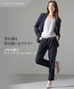 Pant suit Vertical and horizontal stretch tailored pant suit tapered Black 8L [Nissen] [Women's suit] (jacket + 9-length pants)