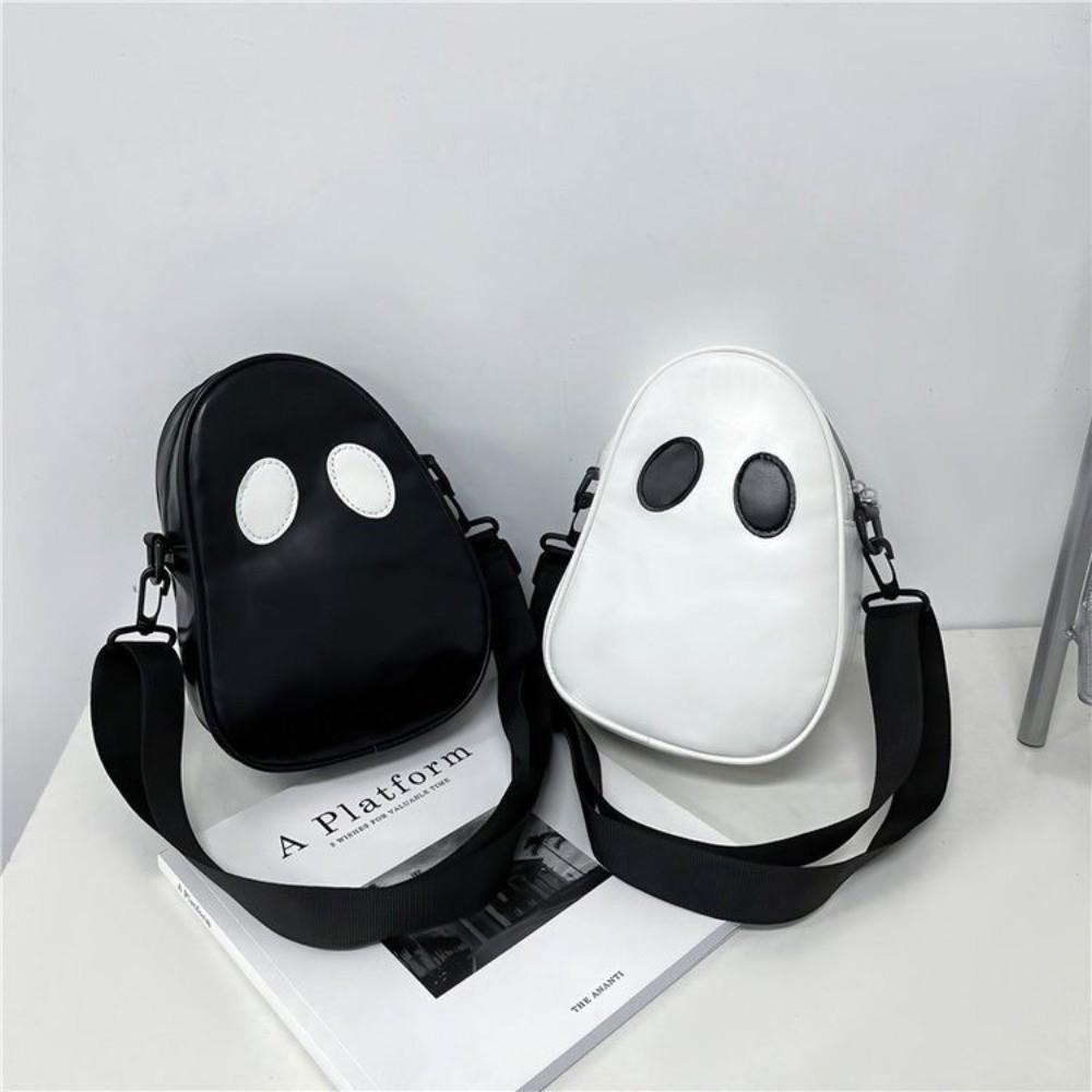 PU Leather Shoulder Bag Adjustable Strap Halloween Mini Bag Funny Ghost Crossbody Bag  Women's