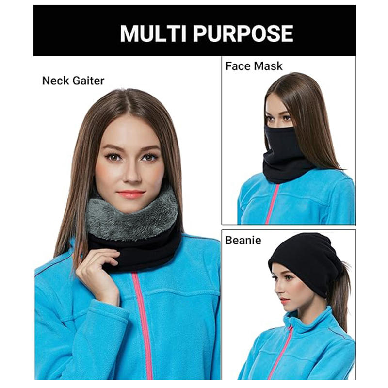 Masque Chauffant Moto Hiver Hommes Femmes Polaire Cou Chauffage Extérieur Écharpe Coupe-Vent Camping Randonnée Cagoule Vélo Masque Facial