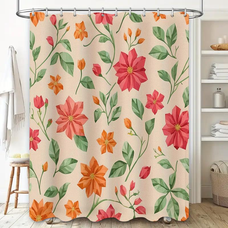 Watercolor Flowers Shower Curtain Romantic Floral Design Bathroom Decor for Girls Kids Home Textile Accessories 3D Printed Water