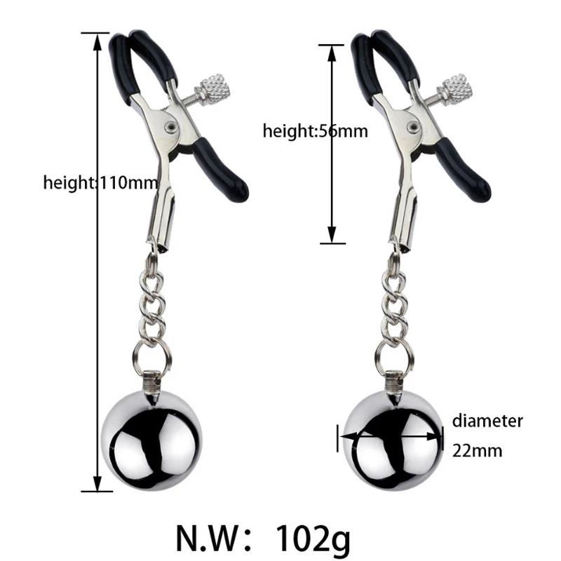BDSM Bondage Sex Nipple Clamp Stainless Steel Breast Clamp Clips Metal Nipple Shaking Clamps Breast Clip Sex Slaves Sex Shop 18+
