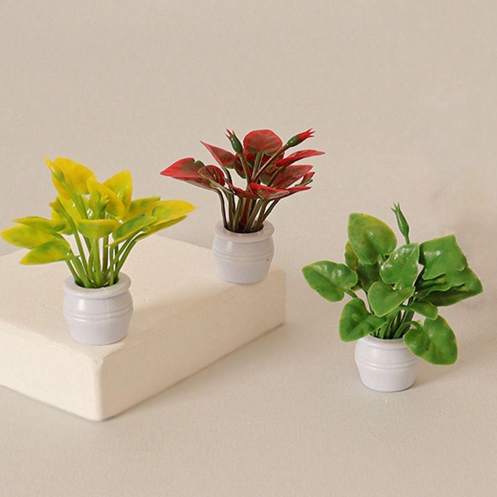 9 Colors Dollhouse Miniature 1:12 Green Luo Plant  Miniature Dollhouse Decorations
