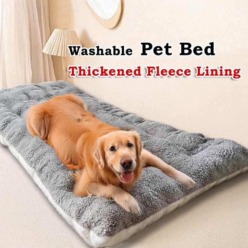 Cama para Animais de Estimação Inverno Quente Almofada de Lã Espessada Tapete para Cães Tamanho Grande Cama para Animais de Estimação Almofada de Pelúcia Macia Fundo Antiderrapante Almofada Lavável para Animais de Estimação