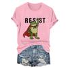 Women's Fashion Casual Printed Round Neck Short Sleeved Pullover T-Shirt Top