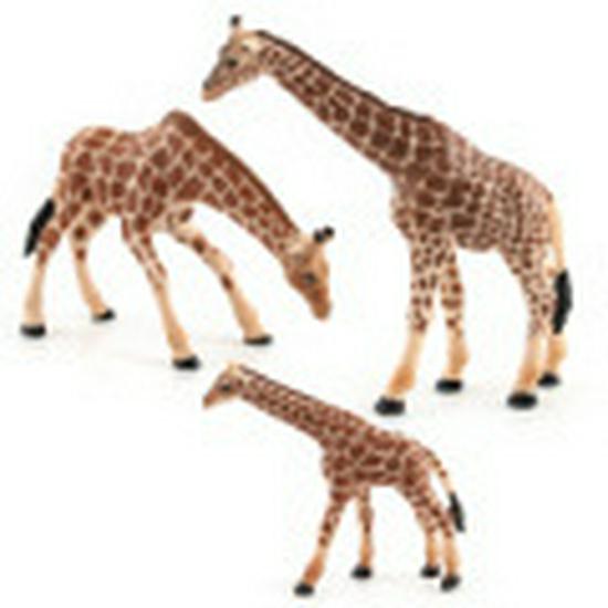 Giraffe Family Model Set - Wild Animal Simulation Toys (4-Piece, Large To Small)