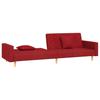 2 Seater Sofa Bed with 2 Cushions Burgundy Fabric