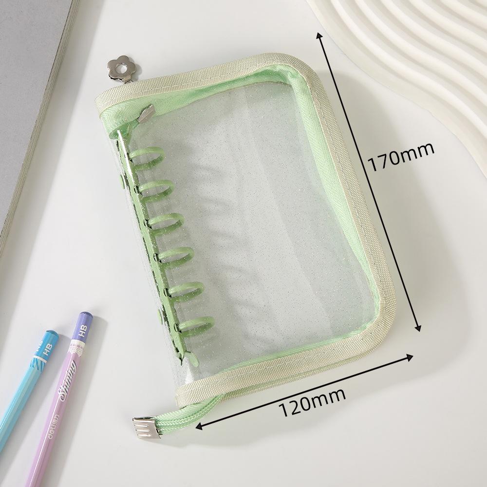 A7 Glitter Laser Star Zipper Binder Photo Card Collection Book Postcard Organizer Diary Notebook School Stationery