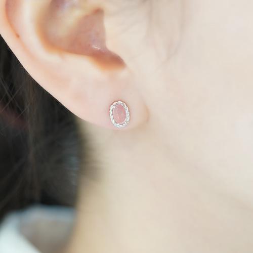 Alleun Silver 925 Mini Gemstone Opal Stud Silver Earrings